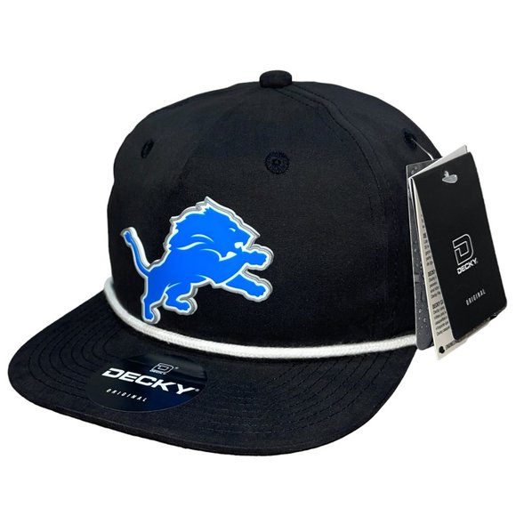 Detroit Lions 3D Classic Rope Hat- Black/ White - Picture 2 of 4